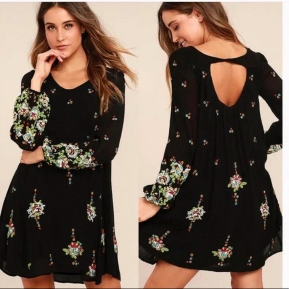 Free People Oxford Embroidered Mini Dress
